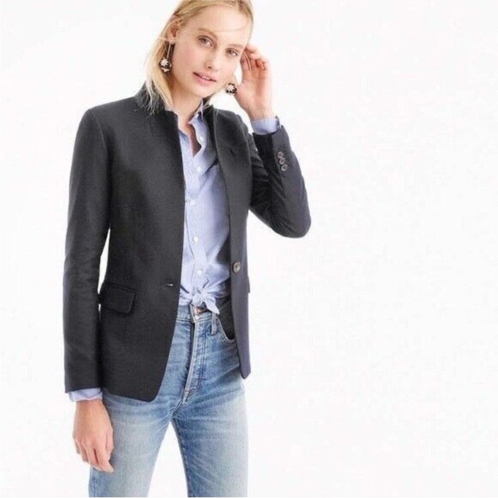 J. Crew‎ Regent Blazer in Gray Wool Flannel 12